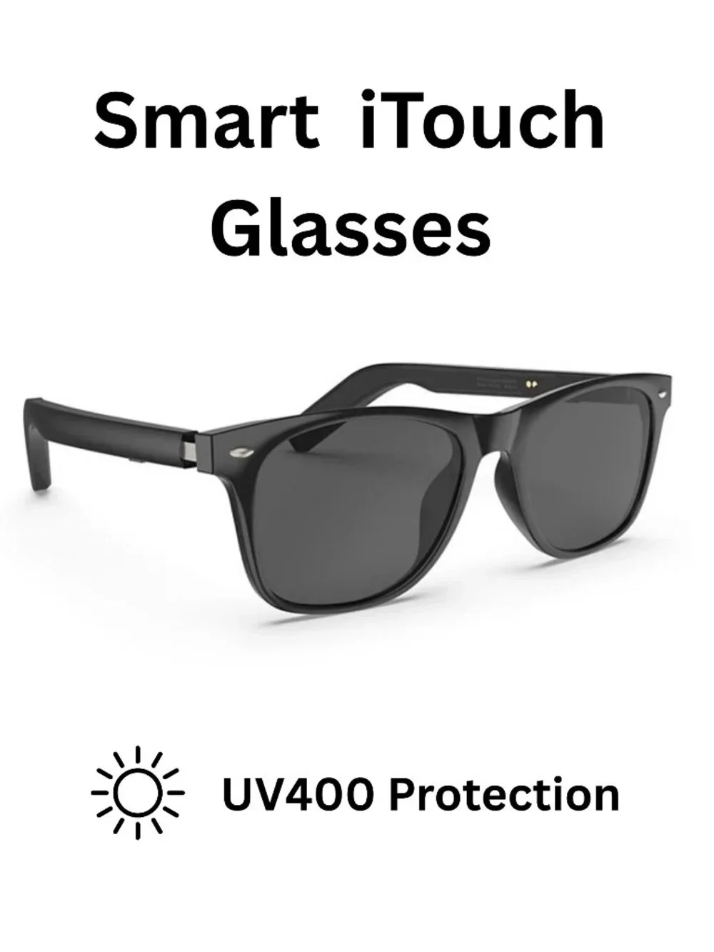 Smart Glasses UV400, Bluetooth Audio with Open Ear Speakers, Hands-Free Calling